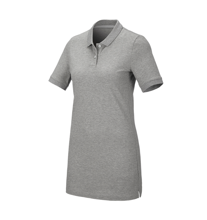 Shirts, Pullover & more: e.s. Pique-Polo cotton stretch, ladies', long fit + grey melange 2
