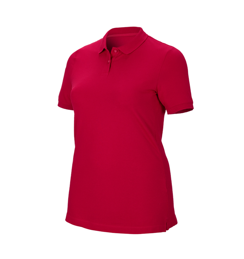 Shirts & Co.: e.s. Piqué-Polo cotton stretch, Damen, plus fit + feuerrot 2