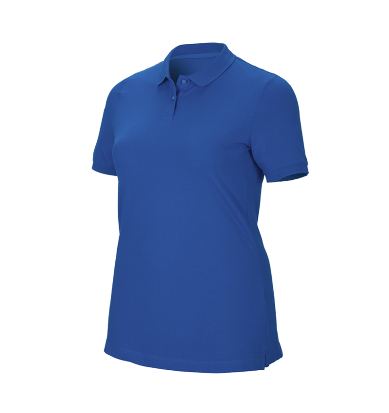 Shirts & Co.: e.s. Piqué-Polo cotton stretch, Damen, plus fit + enzianblau 2