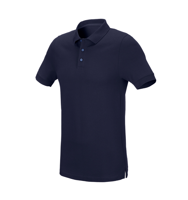 Hauts: e.s. Pique-Polo cotton stretch, slim fit + bleu foncé 2