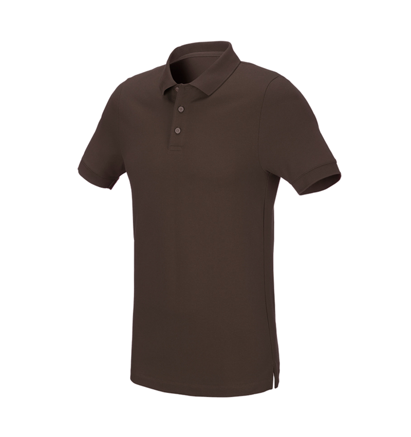 Thèmes: e.s. Pique-Polo cotton stretch, slim fit + marron 2