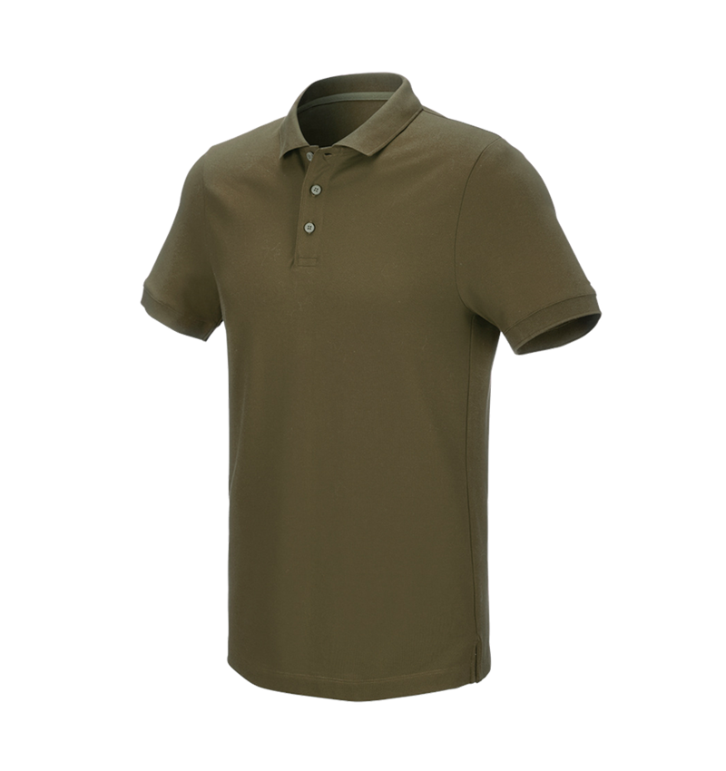 Shirts & Co.: e.s. Piqué-Polo cotton stretch + schlammgrün 2