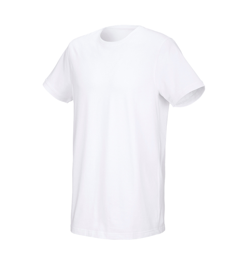 Shirts & Co.: e.s. T-Shirt cotton stretch, long fit + weiß 2
