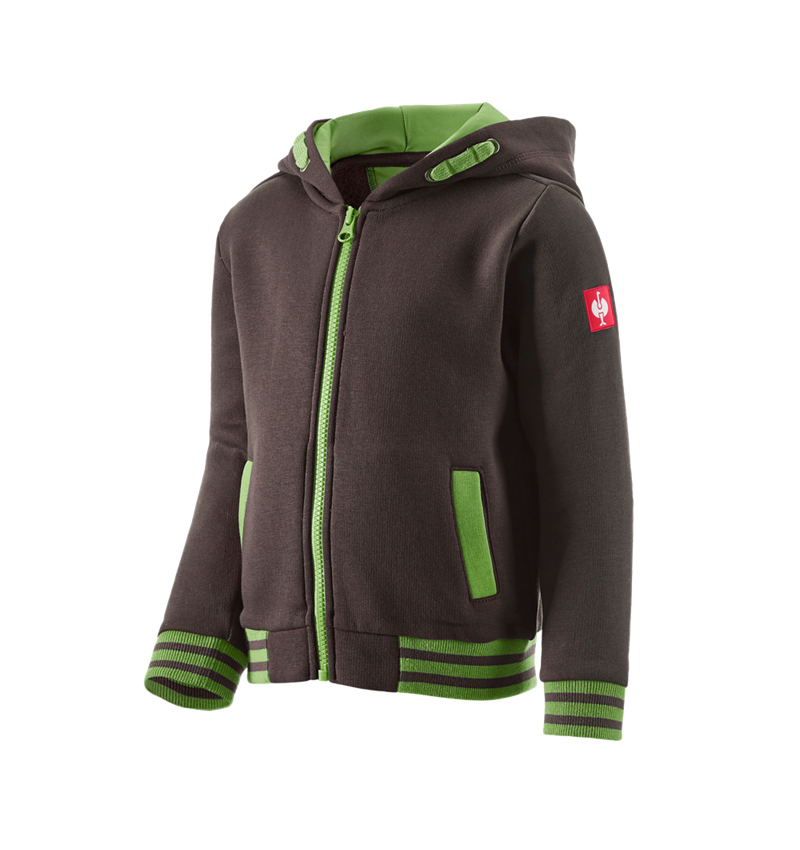 Hauts: Hoody sweat zippé e.s.motion 2020, enfants + marron/vert d'eau 2