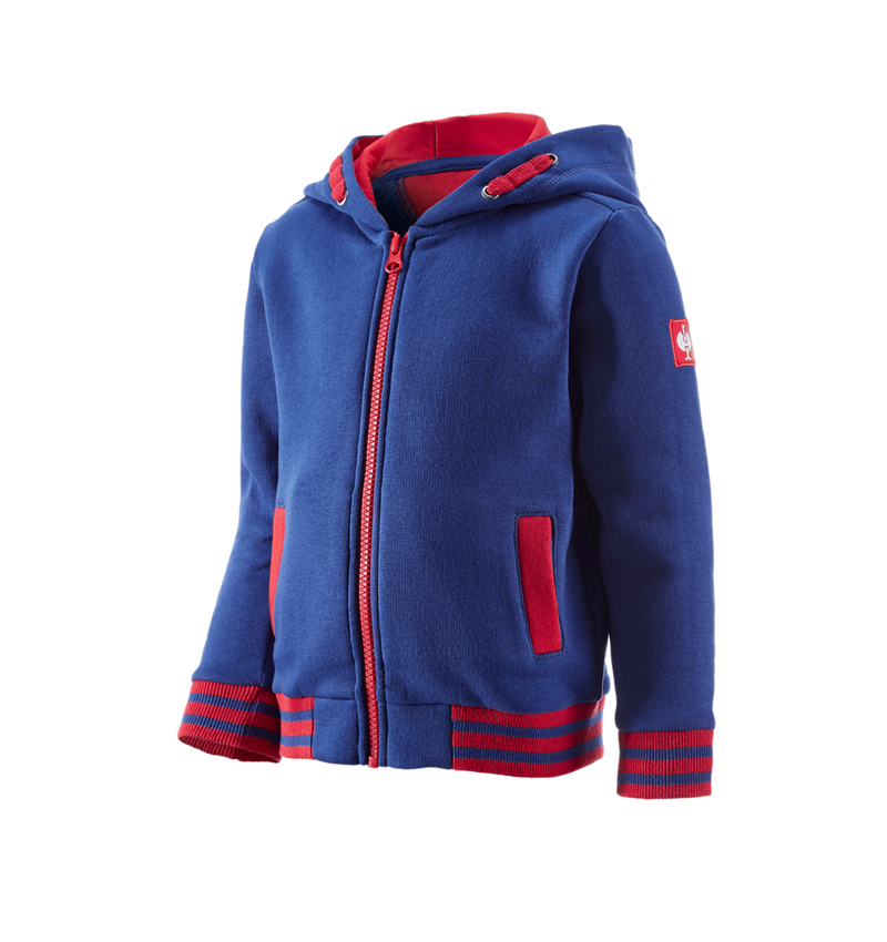 Shirts & Co.: Hoody-Sweatjacke e.s.motion 2020, Kinder + kornblau/feuerrot