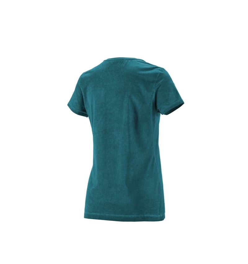 Hauts: e.s. T-Shirt vintage cotton stretch, femmes + cyan foncé vintage 4