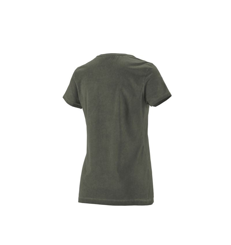Hauts: e.s. T-Shirt vintage cotton stretch, femmes + vert camouflage vintage 4