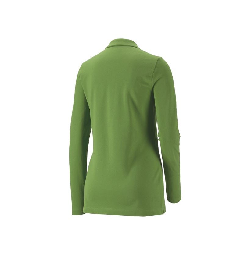 Shirts & Co.: e.s. Piqué-Polo Longsleeve cotton stretch,Damen + seegrün 1