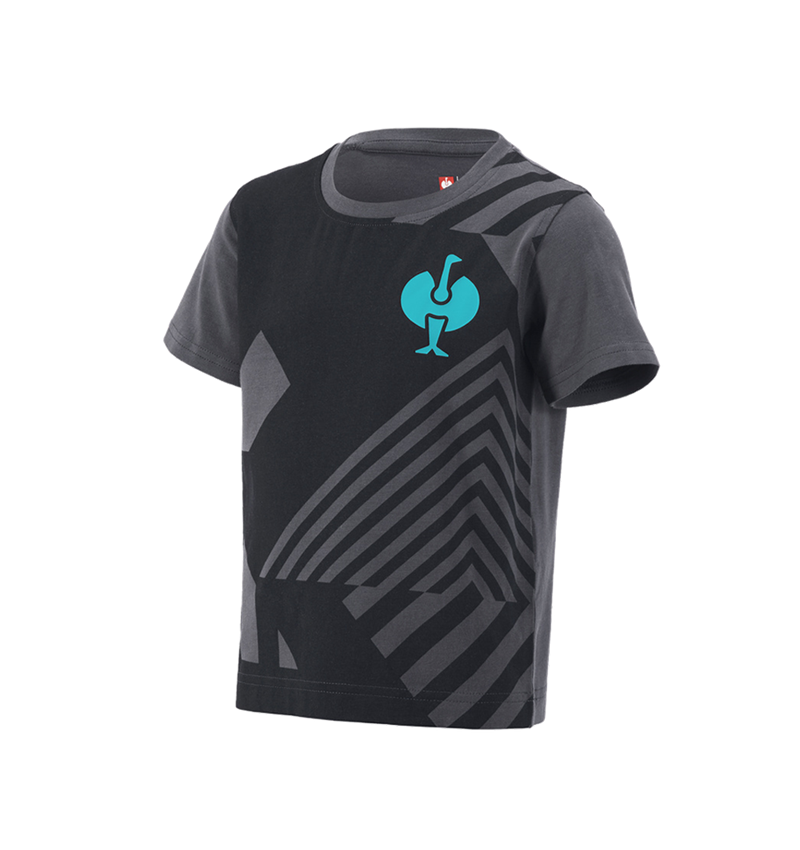 Topics: T-Shirt e.s.trail graphic, children's + black/anthracite/lapisturquoise 2
