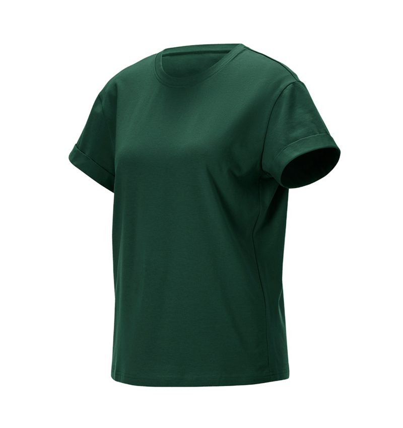 Hauts: e.s. T-Shirt cotton stretch rolled sleeve, femmes + vert 3