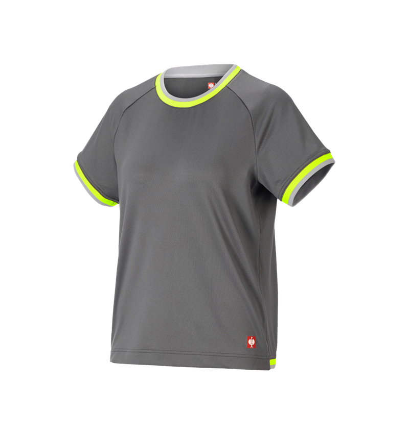 Vêtements: T-shirt fonctionnel e.s.ambition, femmes + anthracite/jaune fluo 3