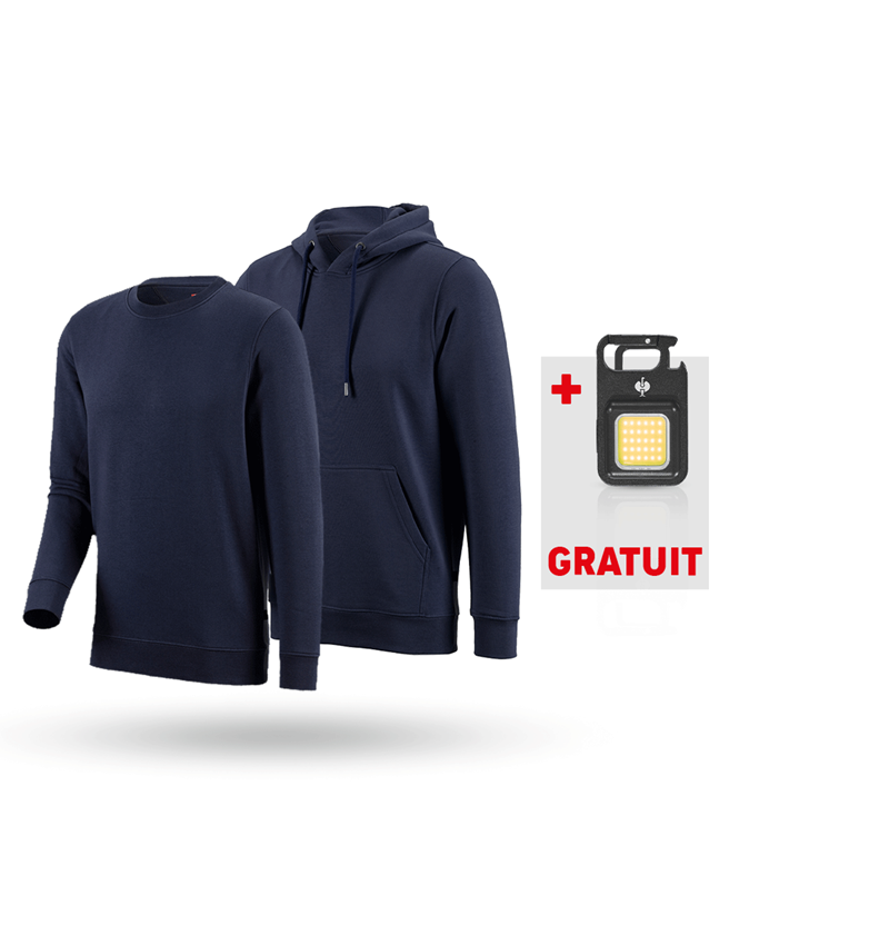 Vêtements: KIT : e.s.Sweatshirt à capuche+Sweats. poly cotto + bleu foncé