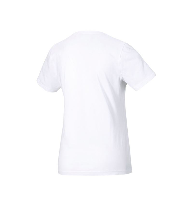 Hauts: e.s. Piqué-T-Shirt cotton light, femmes + blanc 3