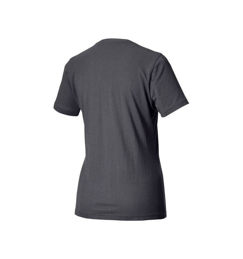 Hauts: e.s. Piqué-T-Shirt cotton light, femmes + anthracite 4