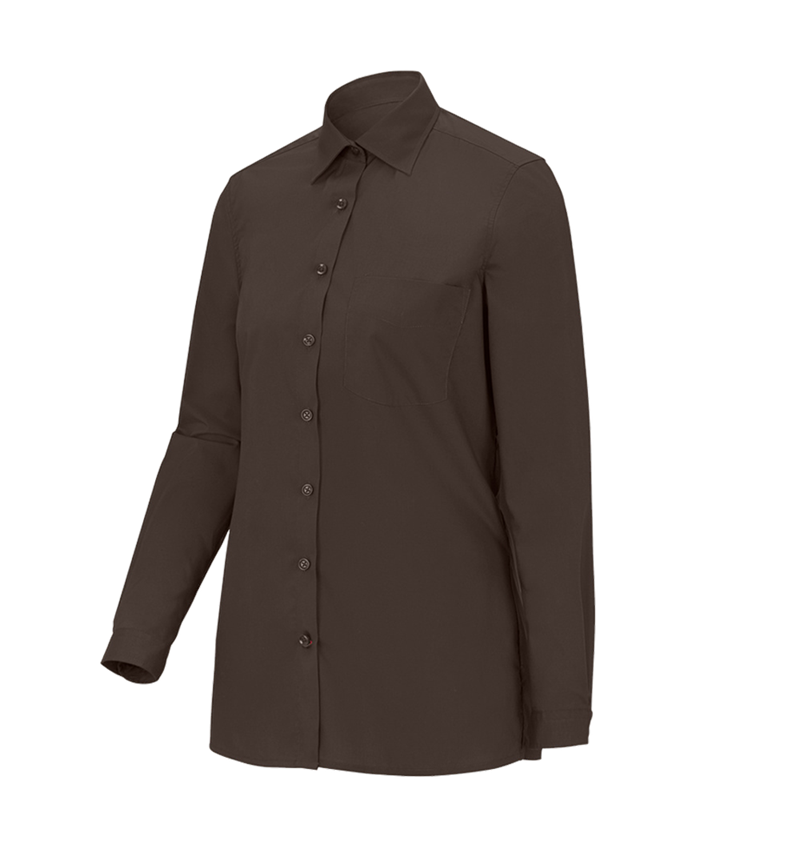 Shirts, Pullover & more: e.s. Service blouse long sleeved + chestnut