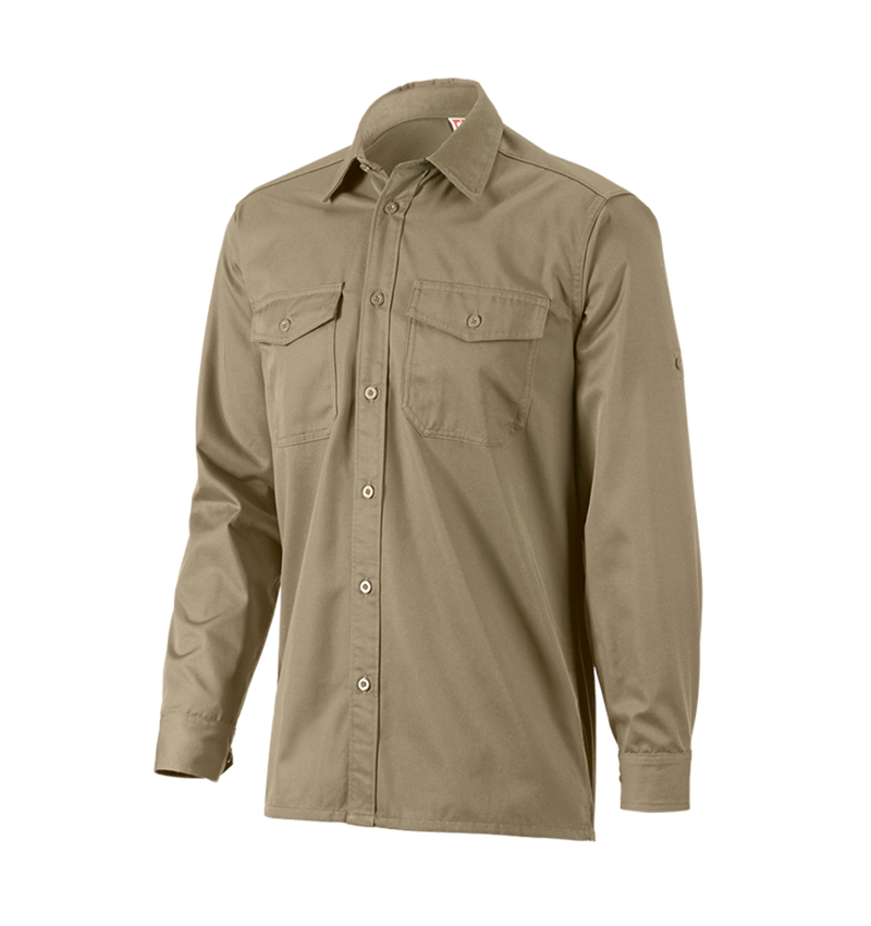 Work shirt e.s.classic, long sleeve khaki | Strauss