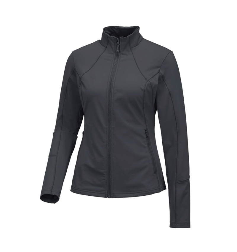 Jacken: e.s. Funktions Sweatjacke solid, Damen + anthrazit 1