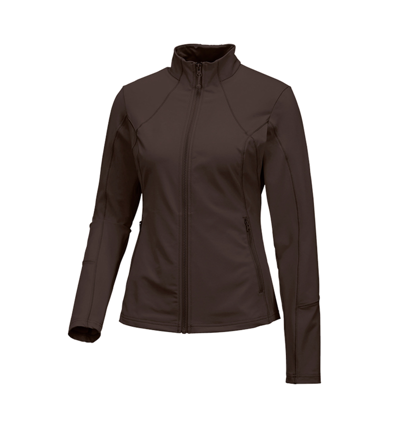 Jacken: e.s. Funktions Sweatjacke solid, Damen + kastanie 1