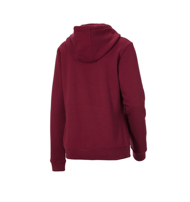 Hauts: e.s. Sweatshirt à capuche poly cotton, femmes + bordeaux 5