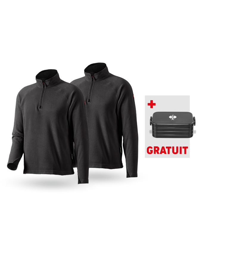 Ensemble de vêtements: KIT : 2x Pull camio. laine polaire dryplexx® micro + noir