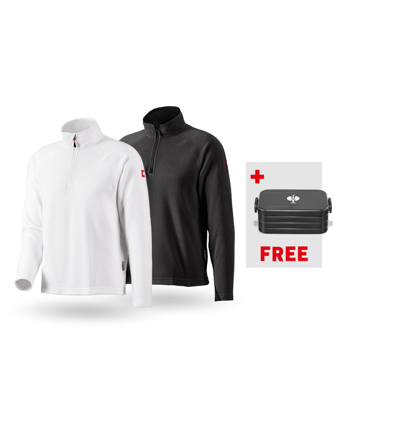 Clothing: SET: 2x Microfleece troyer dryplexx® micro + white