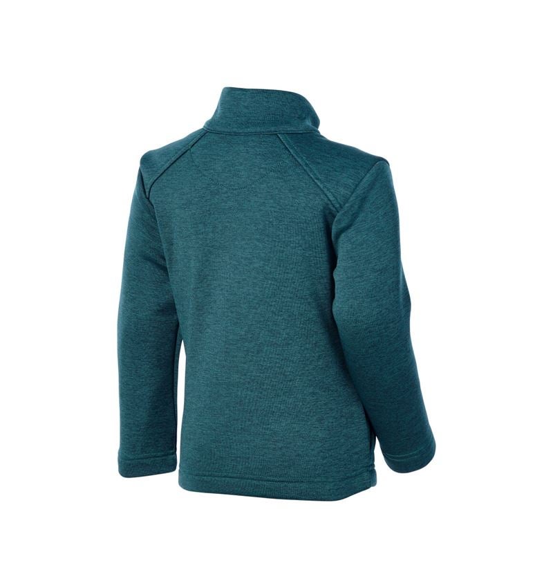 Hauts: Pull camionneur thermo stretch e.s.trail, enfants + vert émeraude mélange/jaune chrome 4