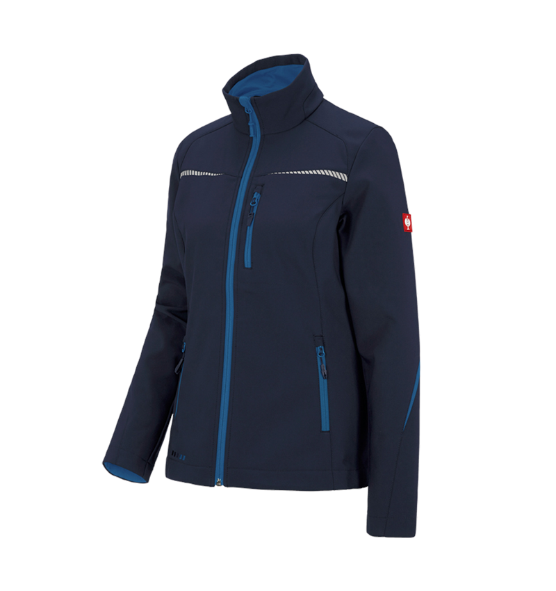 Work Jackets: Softshell jacket e.s.motion 2020, ladies' + navy/atoll 2