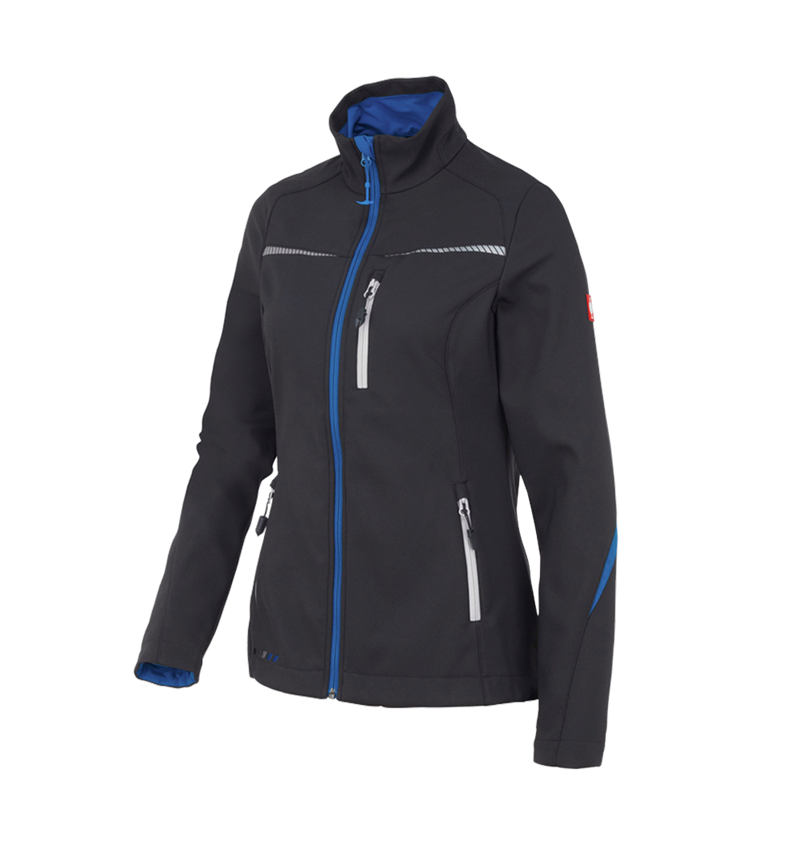 Work Jackets: Softshell jacket e.s.motion 2020, ladies' + graphite/gentianblue 3
