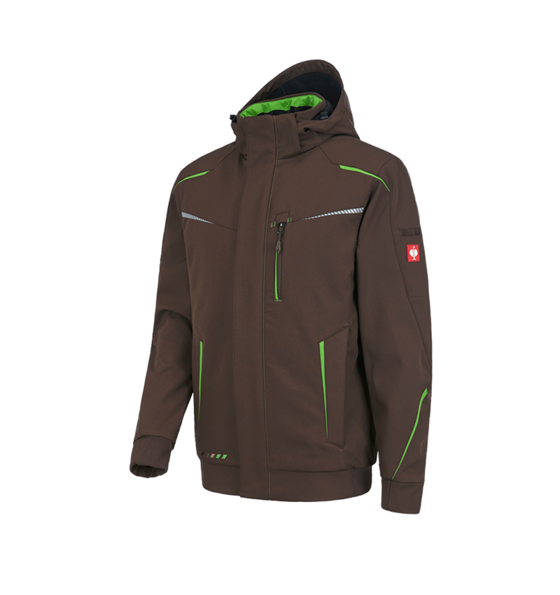Kälte: Winter Softshelljacke e.s.motion 2020, Herren + kastanie/seegrün 2
