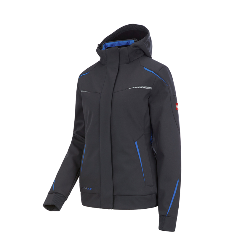 Vestes de travail: Veste softshell d'hiver e.s.motion 2020, femmes + graphite/bleu gentiane 10