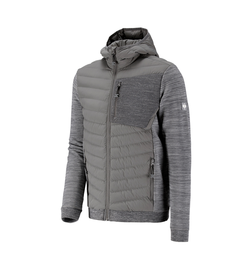 Jacken: Hybrid Kapuzenstrickjacke e.s.motion ten + granit melange 1