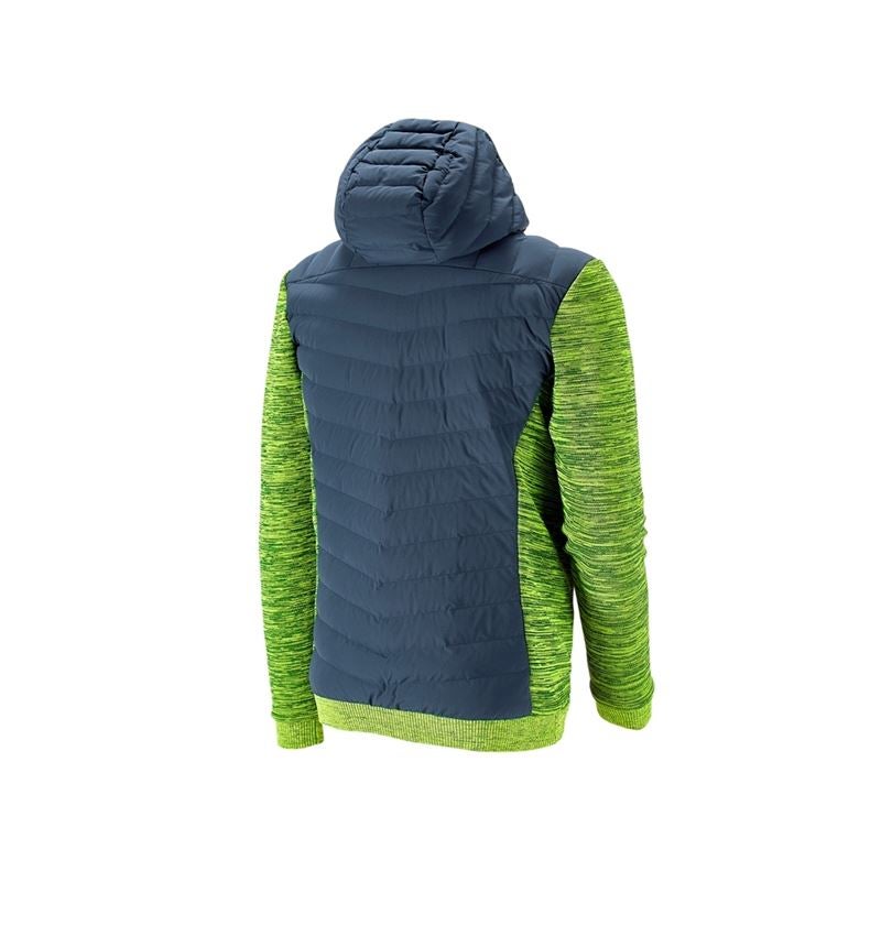 Jacken: Hybrid Kapuzenstrickjacke e.s.motion ten + schieferblau/warngelb melange 3