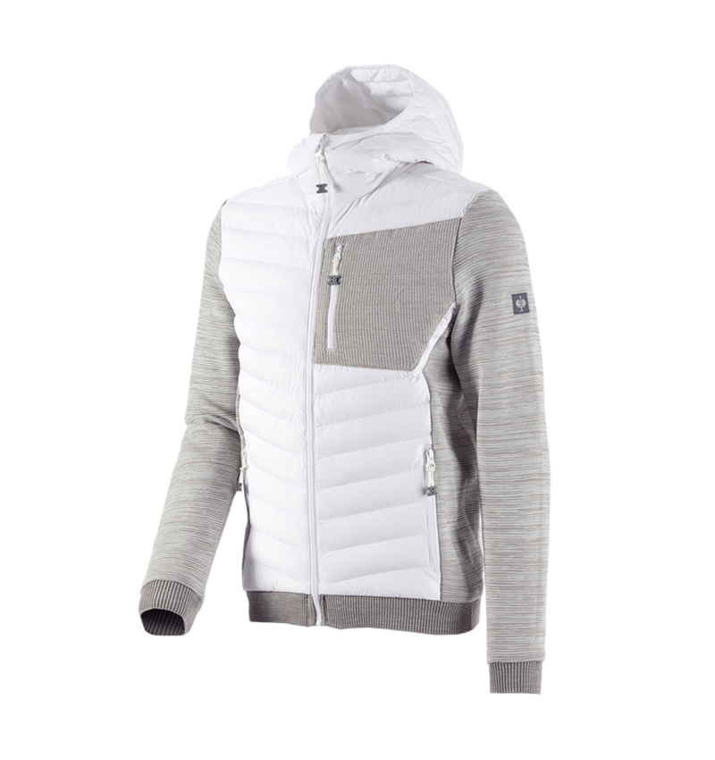 Jacken: Hybrid Kapuzenstrickjacke e.s.motion ten + weiß melange 3