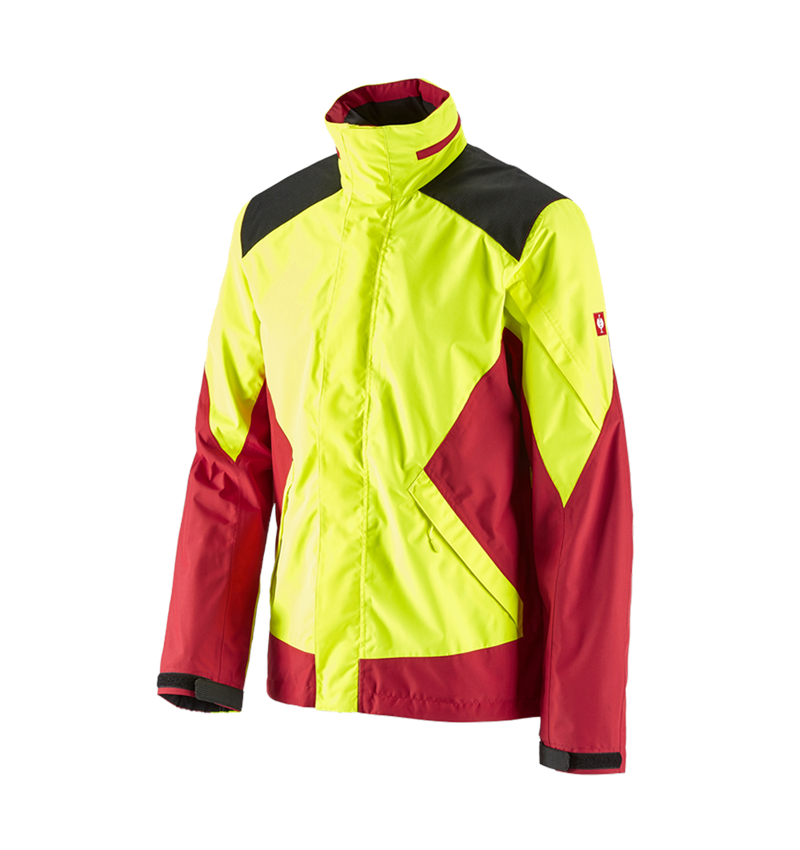 Vestes de travail: e.s. Veste de pluie de forestier + jaune fluo/rouge vif 2