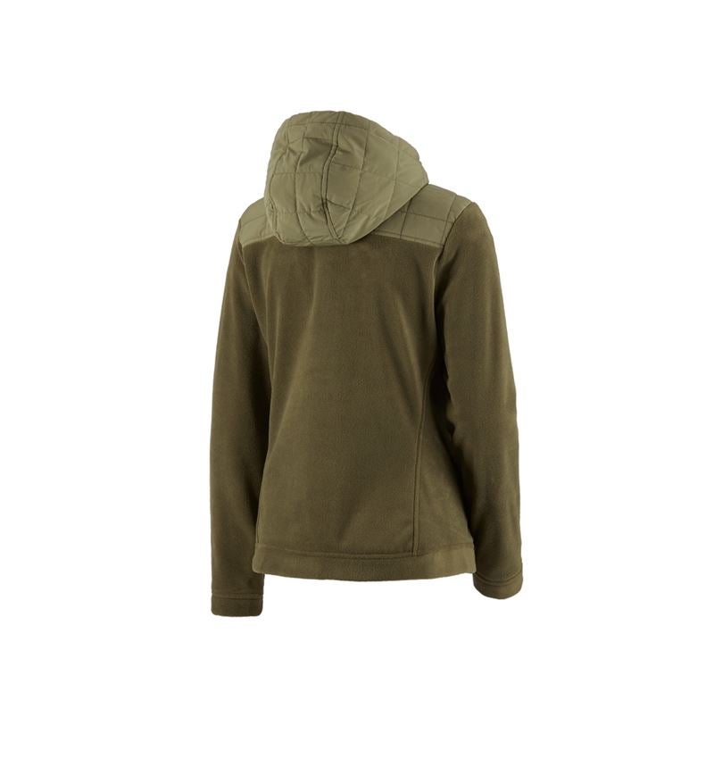 Jacken: Hybrid Kapuzenfleecejacke e.s.concrete, Damen + schlammgrün/stipagrün 3