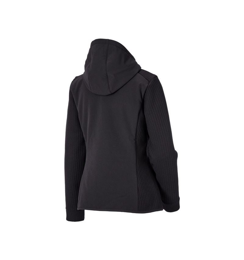 Vestes de travail: Veste tricot capuche hybride e.s.trail, femmes + noir 6