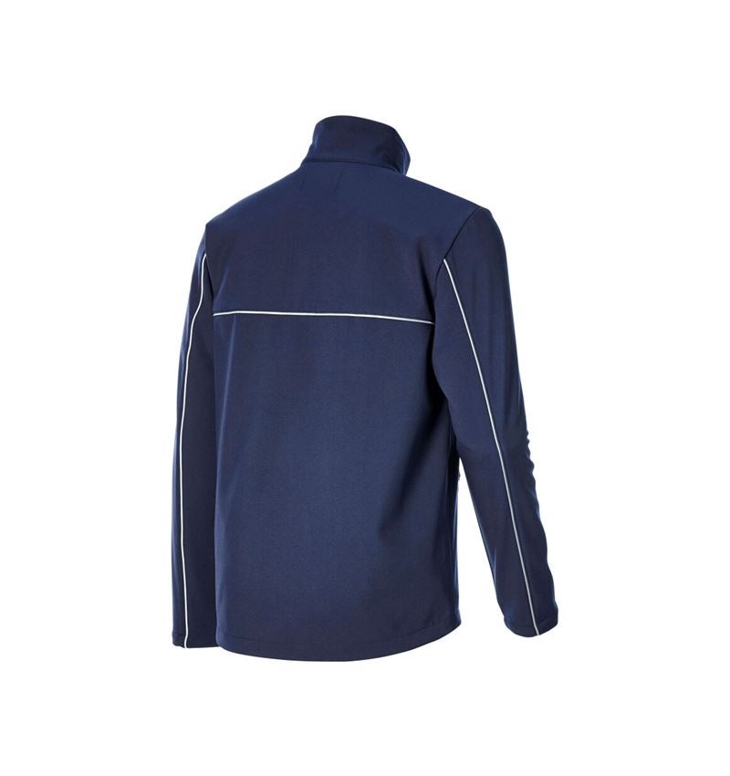 Vestes de travail: Veste Softshell e.s.line.core + bleu foncé/platine 7