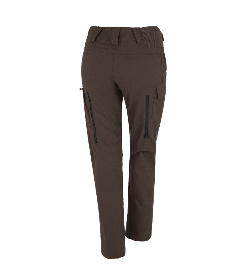 Pantalons de travail: e.s. Pantalon de travail pocket, femmes + marron 1