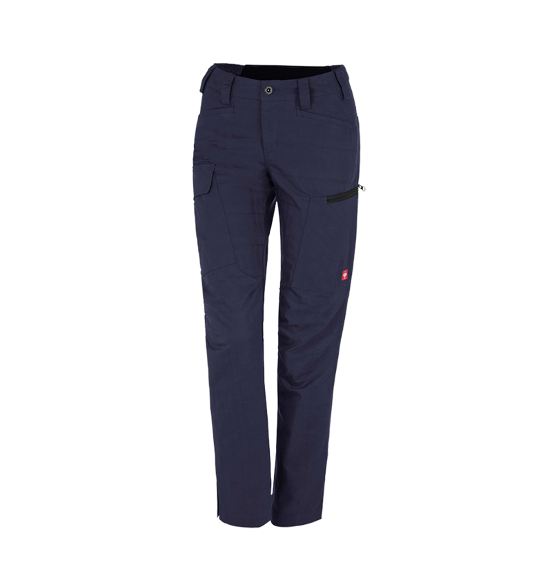 Pantalons de travail: e.s. Pantalon de travail pocket, femmes + bleu foncé
