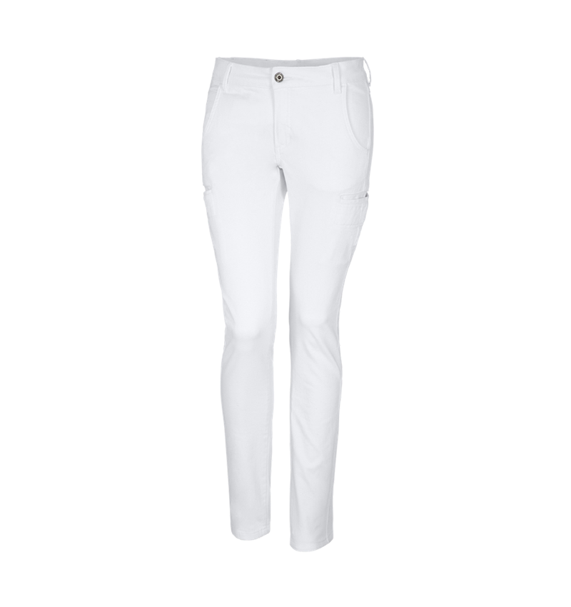 Pantalons de travail: e.s. Pantalon de travail Chino, femmes + blanc 4