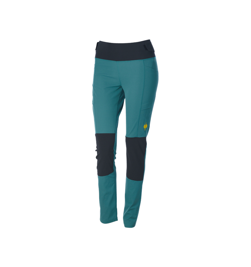 Pantalons de travail: Collant fonctionnel e.s.trail, femmes + vert émeraude/jaune chrome 4