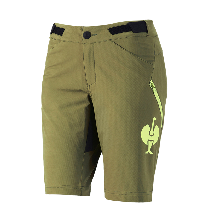 Hosen: Funktions Short e.s.trail, Damen + wacholdergrün/limegrün 2