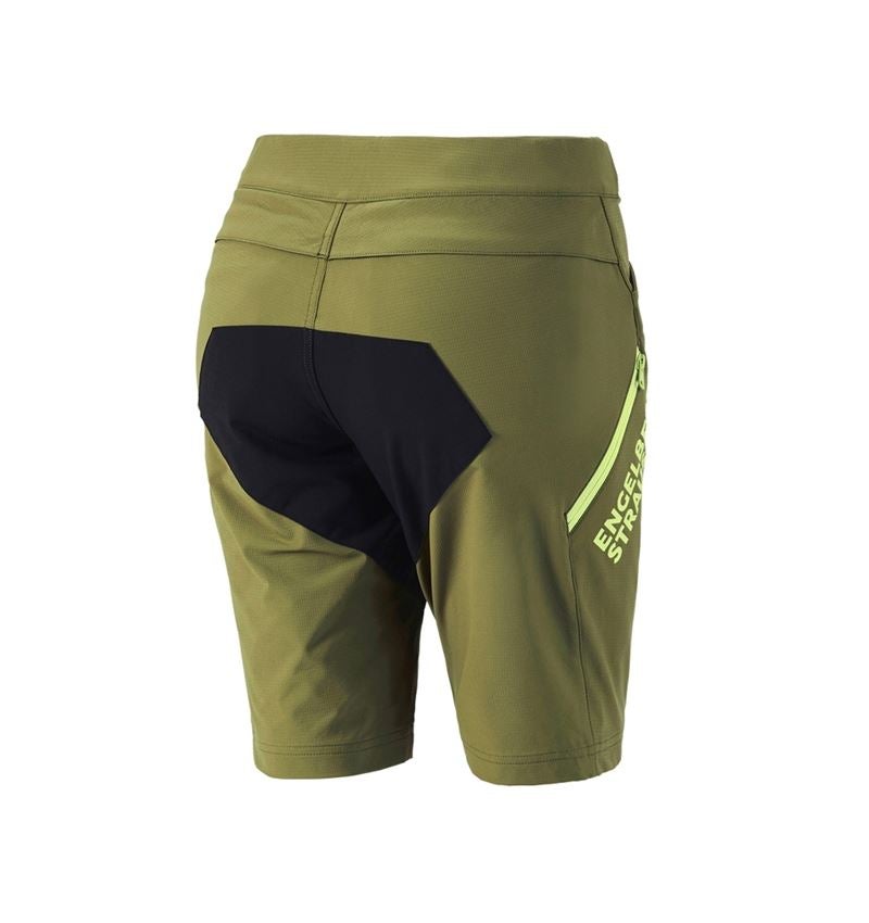 Hosen: Funktions Short e.s.trail, Damen + wacholdergrün/limegrün 3