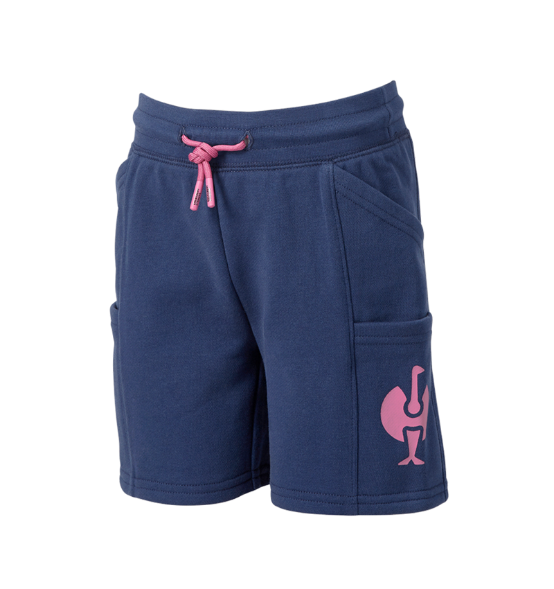 Accessories: Sweat short light e.s.trail, children's + deepblue/tarapink 3