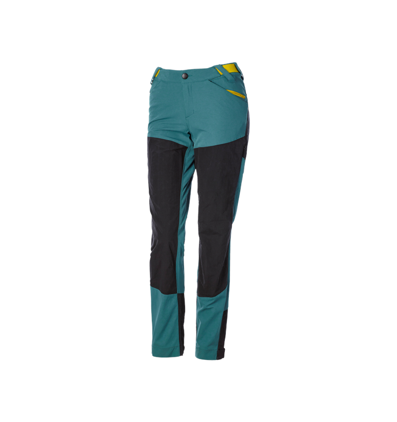 Pantalons de travail: Pantalon de fonction hybride e.s.trail, femmes + vert émeraude/jaune chrome 3
