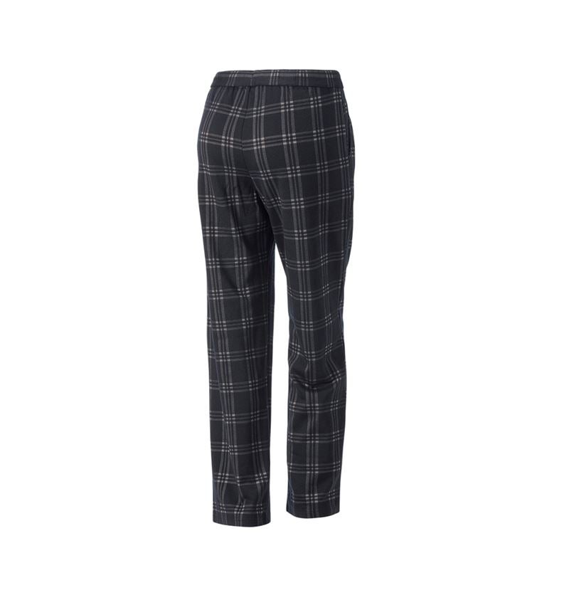 Work Trousers: e.s. Checkered Pyjama Bottoms, ladies' + black/basaltgrey 4