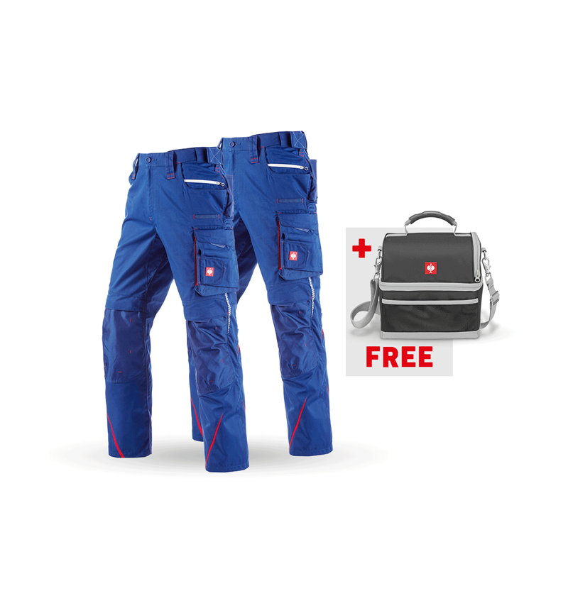 Clothing: SET: Trousers + Winter trousers e.s.motion 2020 + royalblue/fiery red