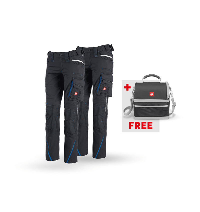 Clothing: SET:Trouser+Winter trouser e.s.motion 2020,ladies' + graphite/gentianblue