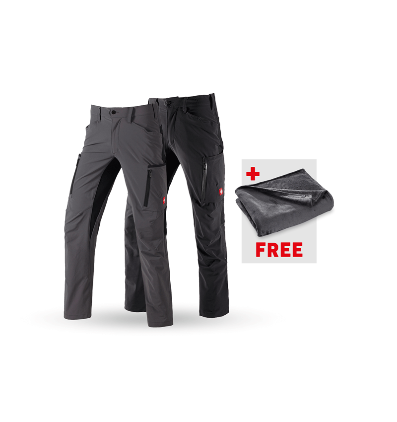 Clothing: SET: 2x Cargo trousers e.s.vision stretch + anthracite