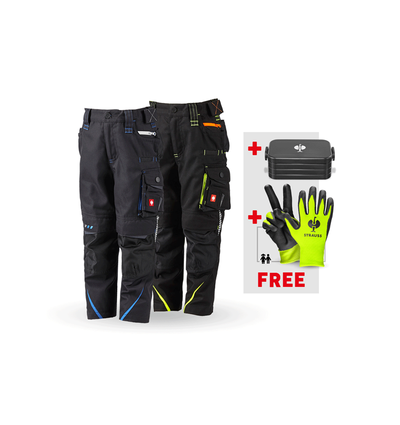 Clothing: SET: 2x children’s trousers e.s.motion 2020 + graphite/gentianblue